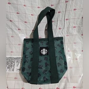 NEW Starbucks Taiwan To-Go Green Reusable Mesh Tumbler Bag